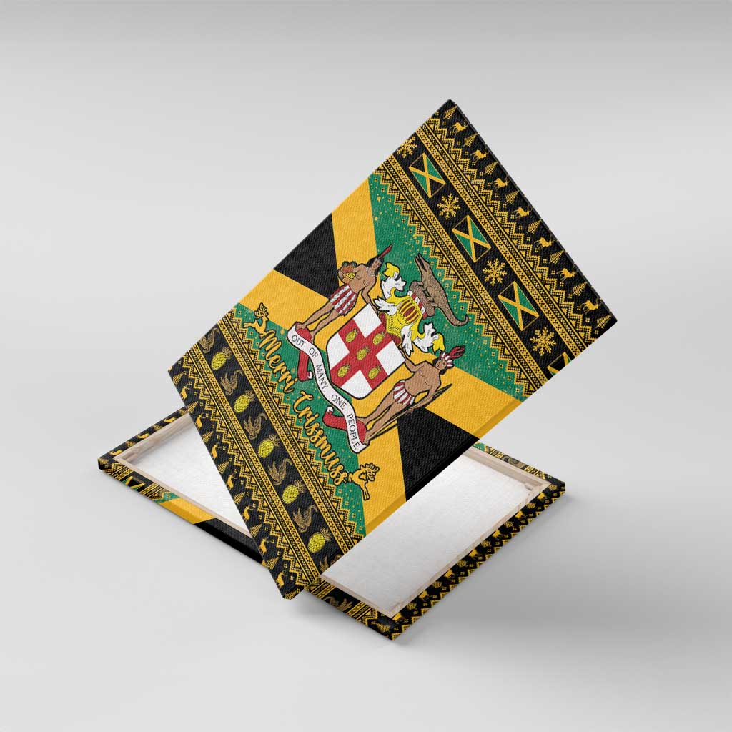 Jamaica Christmas Canvas Wall Art Coat Of Arms Merri Crissmuss - Wonder Print Shop