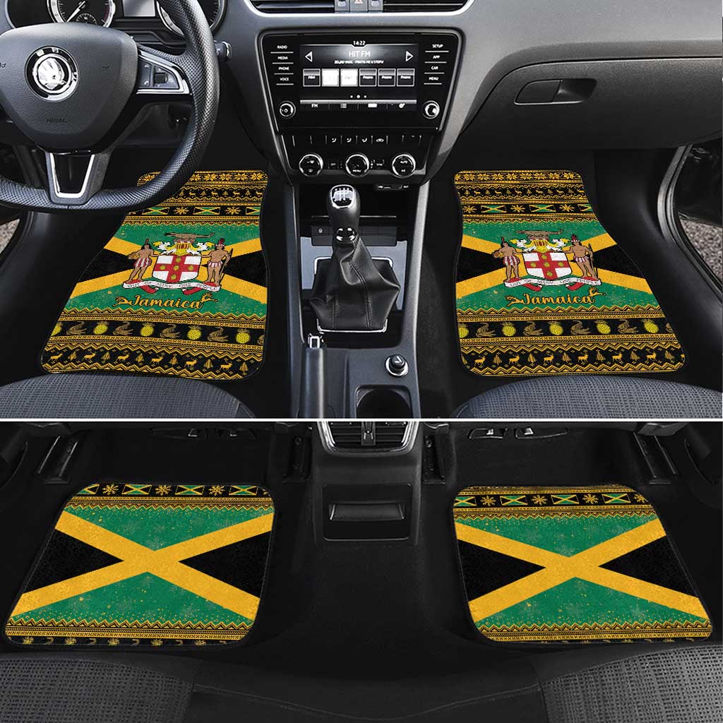 Jamaica Christmas Car Mats Coat Of Arms Merri Crissmuss - Wonder Print Shop
