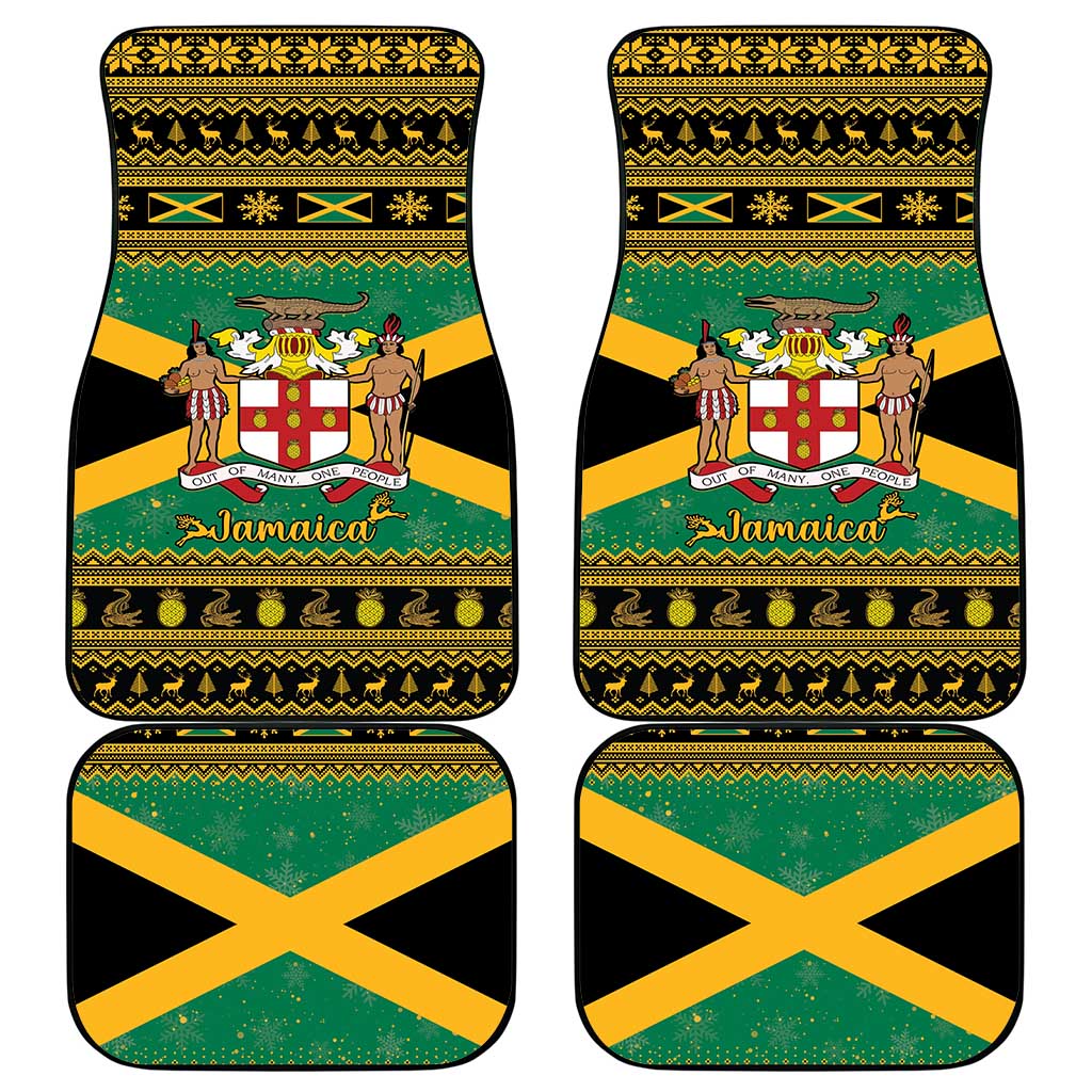 Jamaica Christmas Car Mats Coat Of Arms Merri Crissmuss - Wonder Print Shop