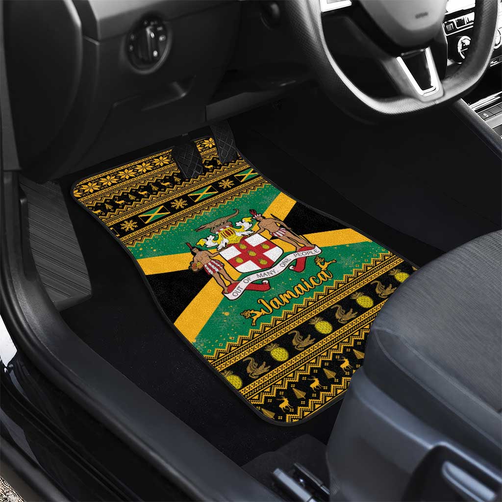 Jamaica Christmas Car Mats Coat Of Arms Merri Crissmuss - Wonder Print Shop