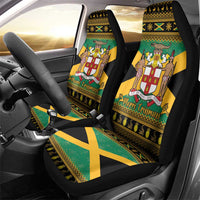 Jamaica Christmas Car Seat Cover Coat Of Arms Merri Crissmuss - Wonder Print Shop