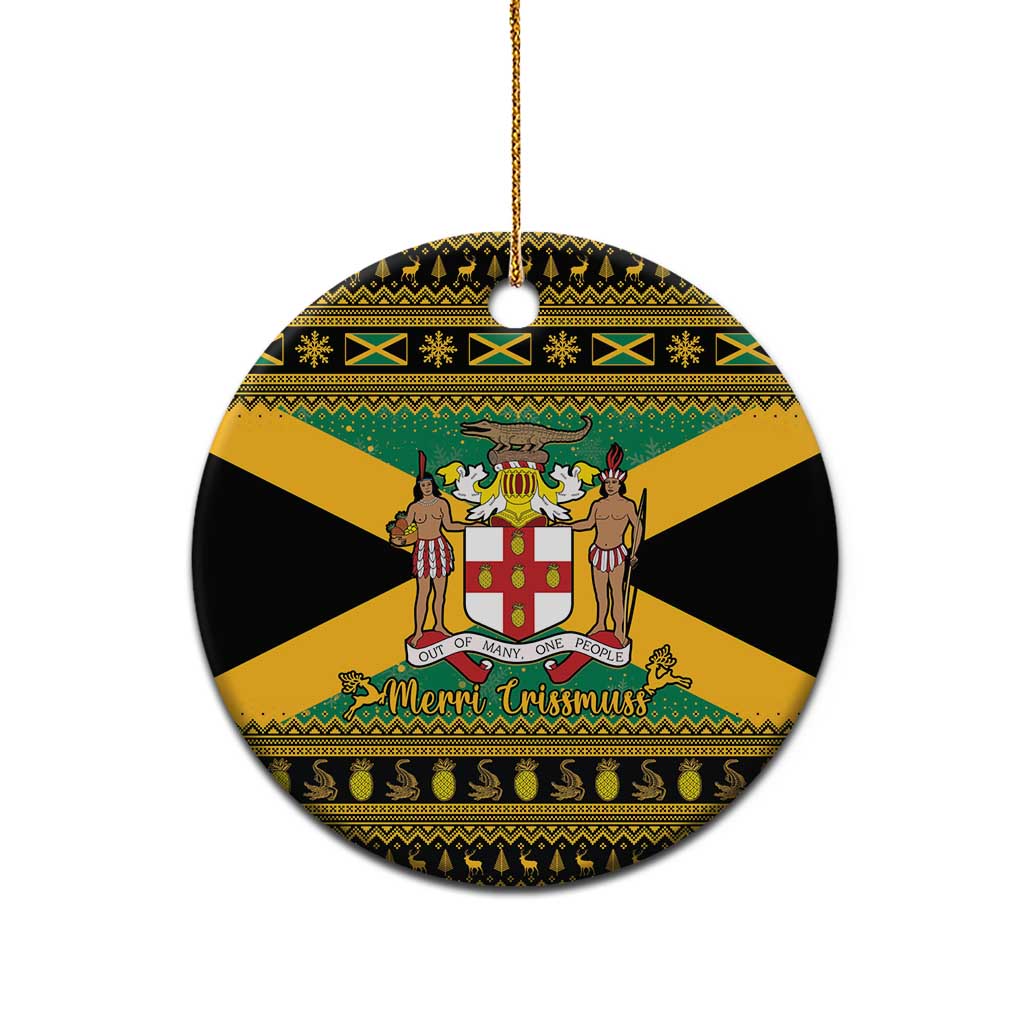 Jamaica Christmas Ceramic Ornament Coat Of Arms Merri Crissmuss - Wonder Print Shop