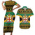 Jamaica Christmas Couples Matching Short Sleeve Bodycon Dress and Hawaiian Shirt Coat Of Arms Merri Crissmuss - Wonder Print Shop