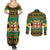 Jamaica Christmas Couples Matching Summer Maxi Dress and Long Sleeve Button Shirt Coat Of Arms Merri Crissmuss - Wonder Print Shop