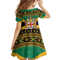Jamaica Christmas Family Matching Long Sleeve Bodycon Dress and Hawaiian Shirt Coat Of Arms Merri Crissmuss - Wonder Print Shop