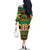 Jamaica Christmas Family Matching Off The Shoulder Long Sleeve Dress and Hawaiian Shirt Coat Of Arms Merri Crissmuss - Wonder Print Shop