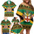 Jamaica Christmas Family Matching Off Shoulder Short Dress and Hawaiian Shirt Coat Of Arms Merri Crissmuss - Wonder Print Shop