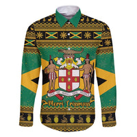 Jamaica Christmas Family Matching Off Shoulder Short Dress and Hawaiian Shirt Coat Of Arms Merri Crissmuss - Wonder Print Shop