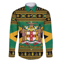 Jamaica Christmas Family Matching Short Sleeve Bodycon Dress and Hawaiian Shirt Coat Of Arms Merri Crissmuss - Wonder Print Shop