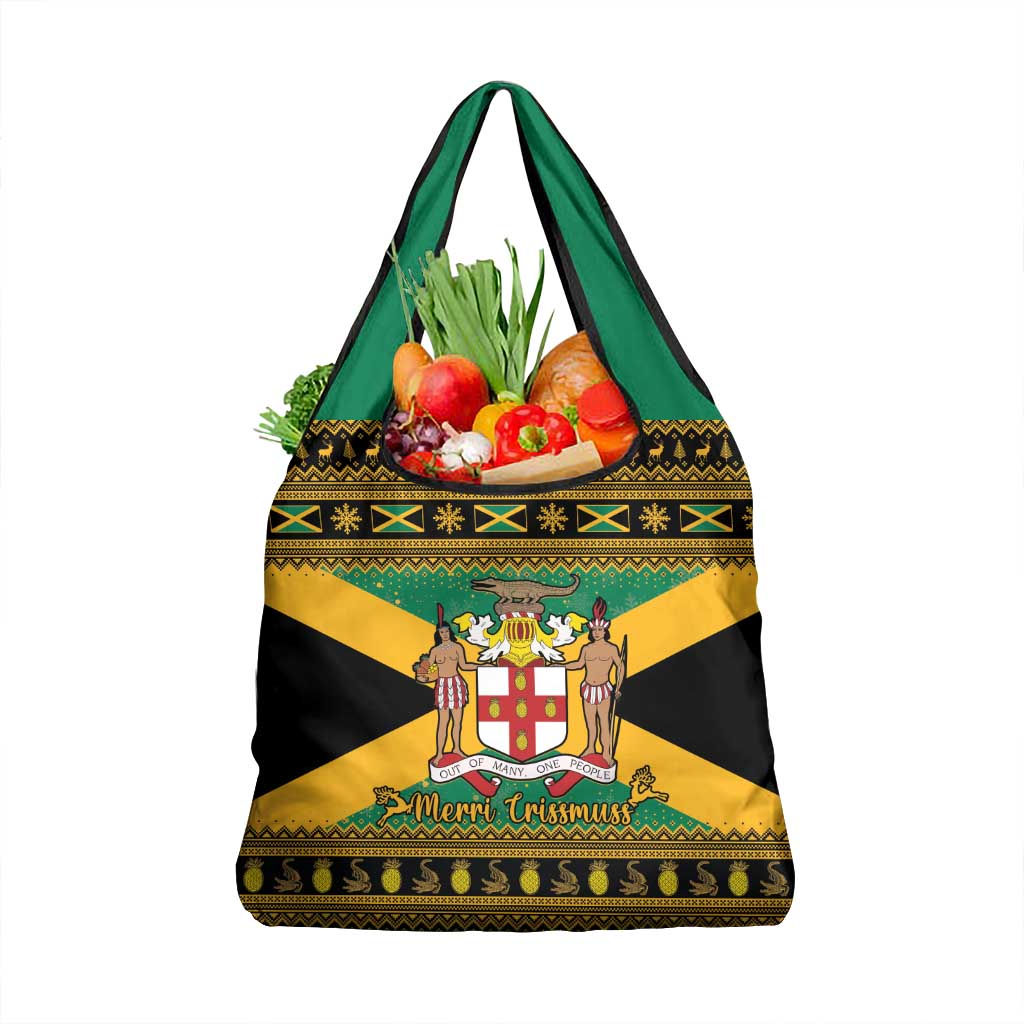 Jamaica Christmas Grocery Bag Coat Of Arms Merri Crissmuss