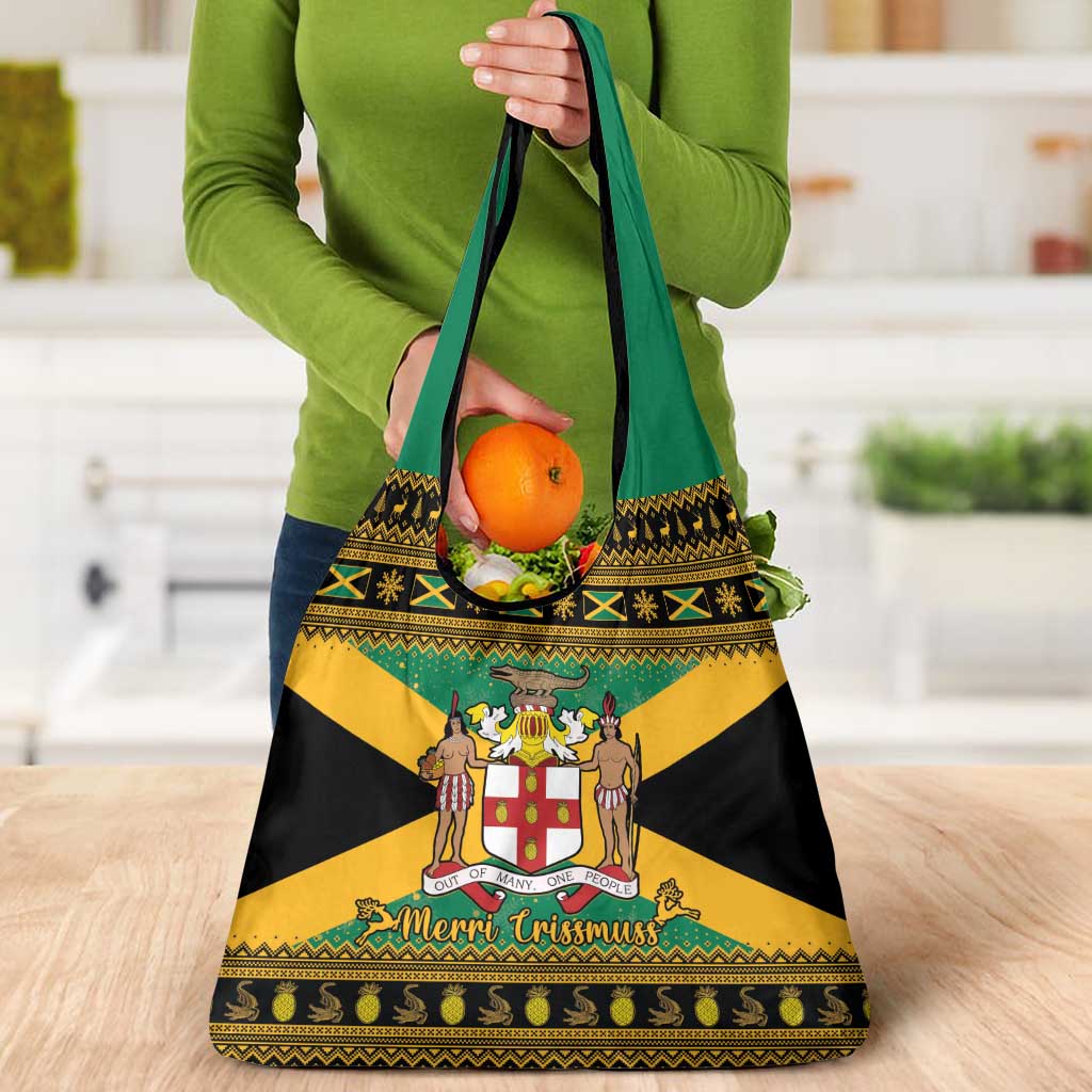 Jamaica Christmas Grocery Bag Coat Of Arms Merri Crissmuss