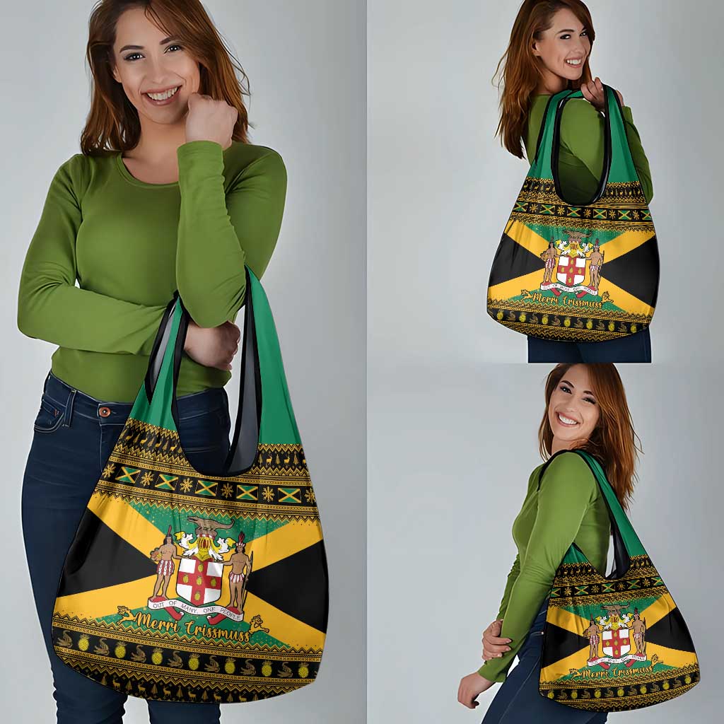 Jamaica Christmas Grocery Bag Coat Of Arms Merri Crissmuss