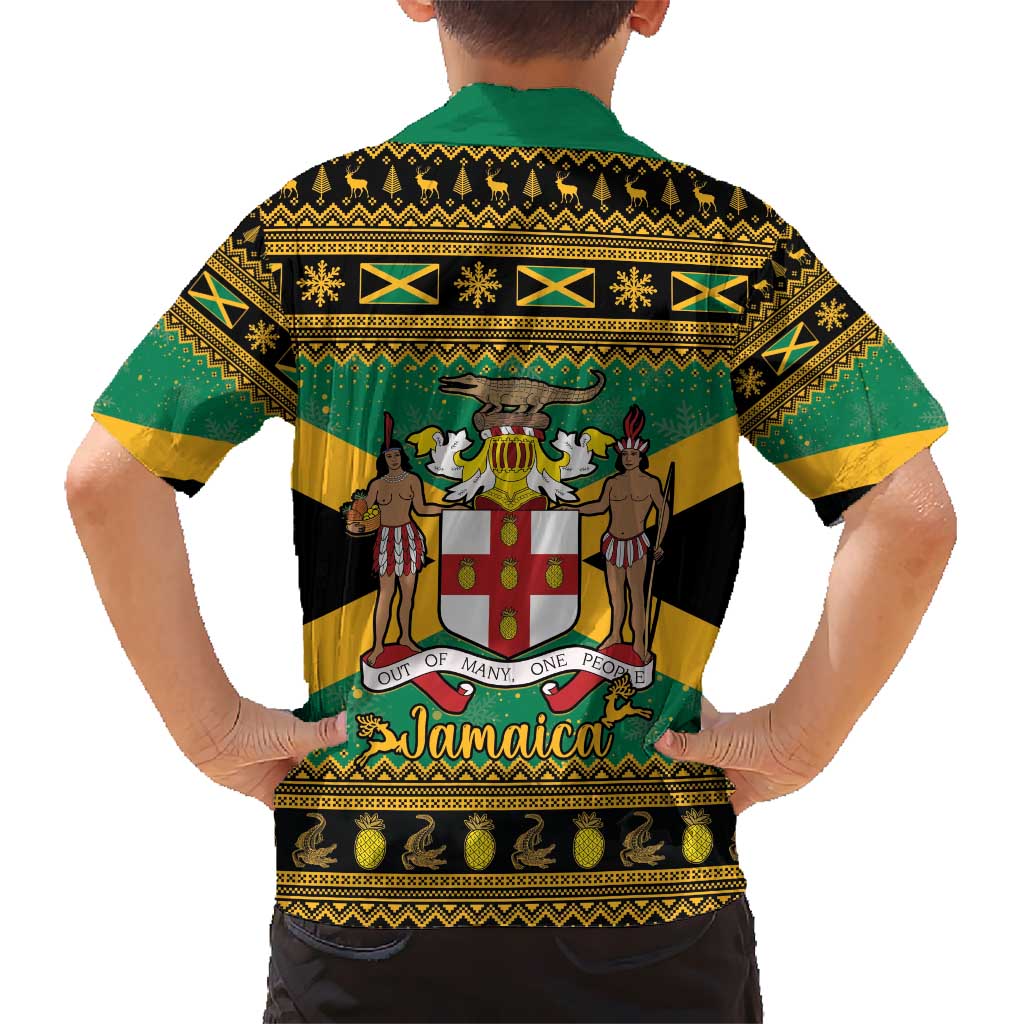 Jamaica Christmas Hawaiian Shirt Coat Of Arms Merri Crissmuss - Wonder Print Shop