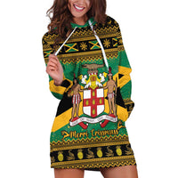 Jamaica Christmas Hoodie Dress Coat Of Arms Merri Crissmuss - Wonder Print Shop