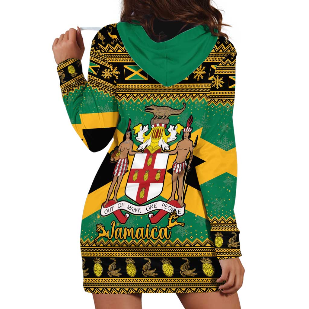Jamaica Christmas Hoodie Dress Coat Of Arms Merri Crissmuss - Wonder Print Shop