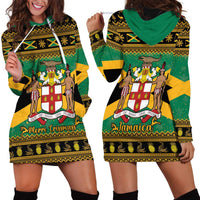 Jamaica Christmas Hoodie Dress Coat Of Arms Merri Crissmuss - Wonder Print Shop
