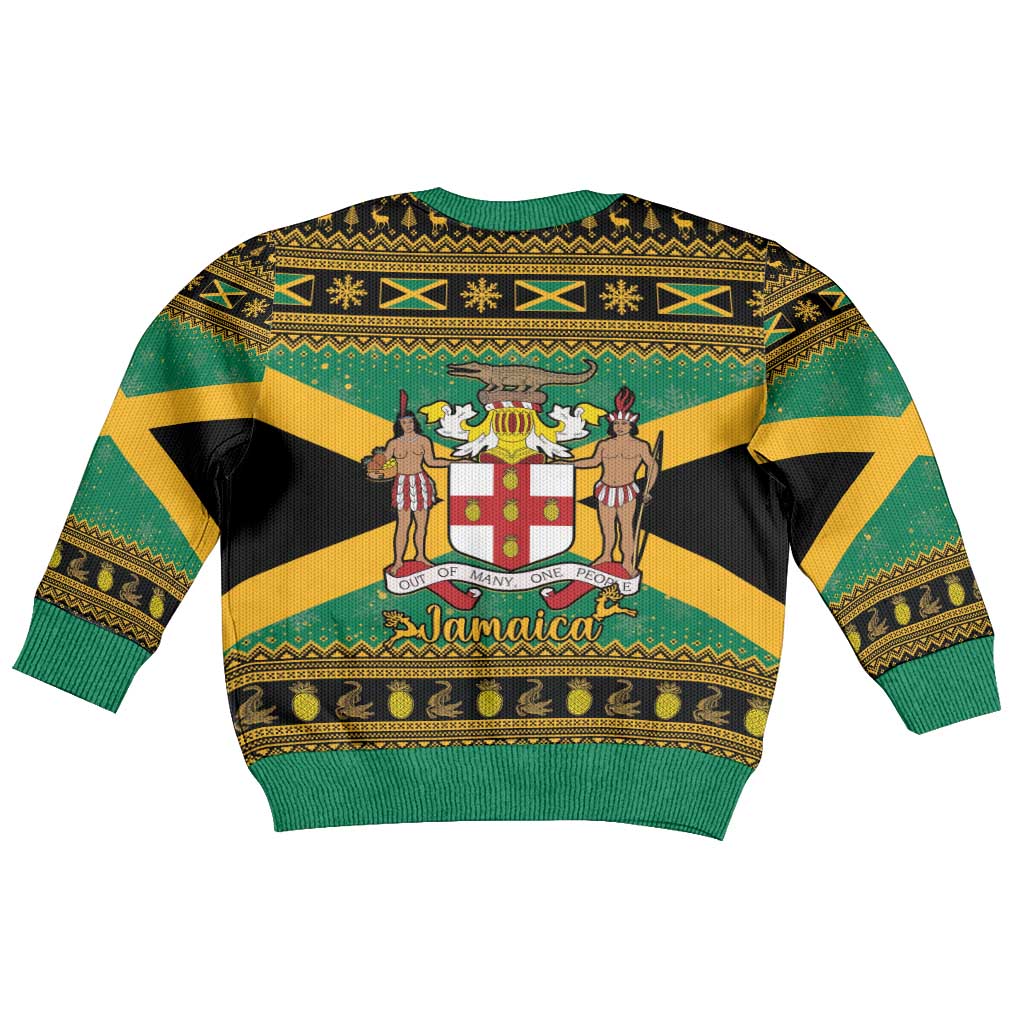 Jamaica Christmas Kid Ugly Christmas Sweater Coat Of Arms Merri Crissmuss - Wonder Print Shop