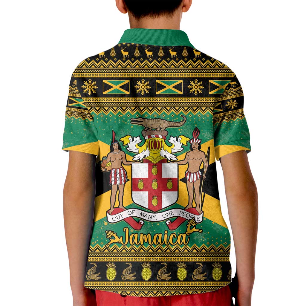 Jamaica Christmas Kid Polo Shirt Coat Of Arms Merri Crissmuss - Wonder Print Shop