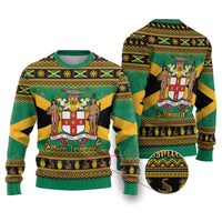 Jamaica Christmas Ugly Christmas Sweater Coat Of Arms Merri Crissmuss - Wonder Print Shop