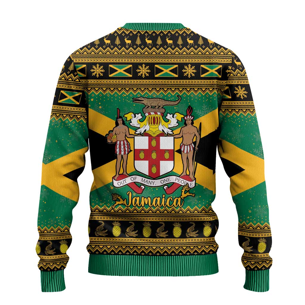 Jamaica Christmas Ugly Christmas Sweater Coat Of Arms Merri Crissmuss - Wonder Print Shop