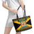 Jamaica Christmas Leather Tote Bag Coat Of Arms Merri Crissmuss - Wonder Print Shop