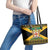 Jamaica Christmas Leather Tote Bag Coat Of Arms Merri Crissmuss - Wonder Print Shop