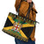 Jamaica Christmas Leather Tote Bag Coat Of Arms Merri Crissmuss - Wonder Print Shop