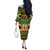 Jamaica Christmas Off The Shoulder Long Sleeve Dress Coat Of Arms Merri Crissmuss - Wonder Print Shop