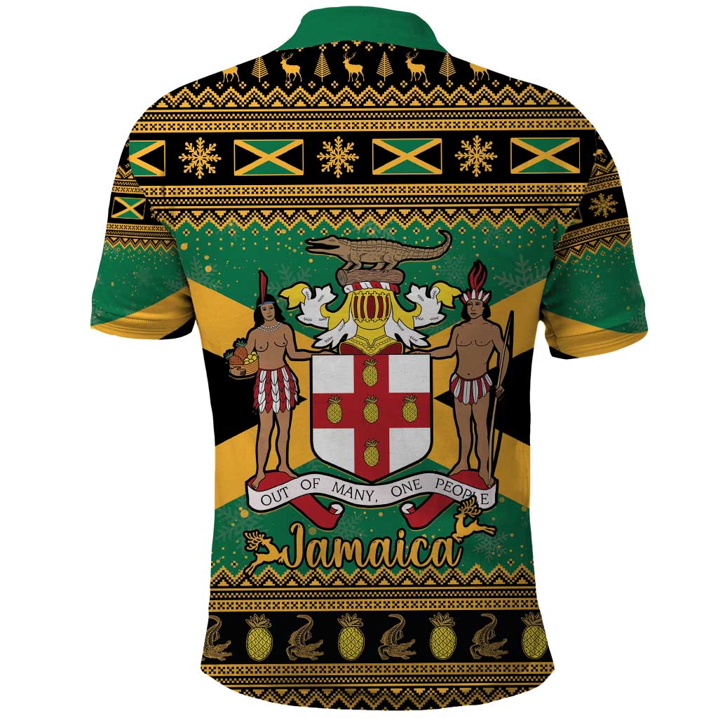 Jamaica Christmas Polo Shirt Coat Of Arms Merri Crissmuss - Wonder Print Shop