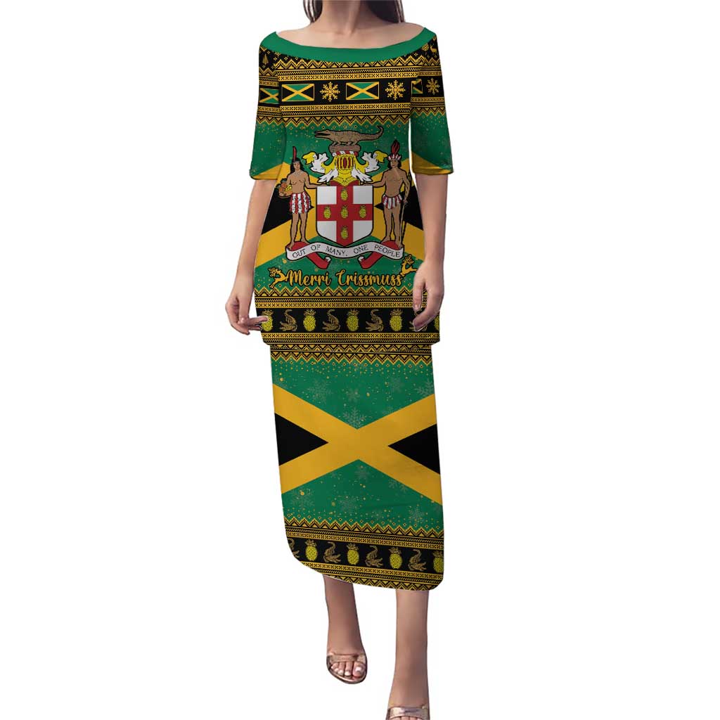 Jamaica Christmas Puletasi Coat Of Arms Merri Crissmuss - Wonder Print Shop
