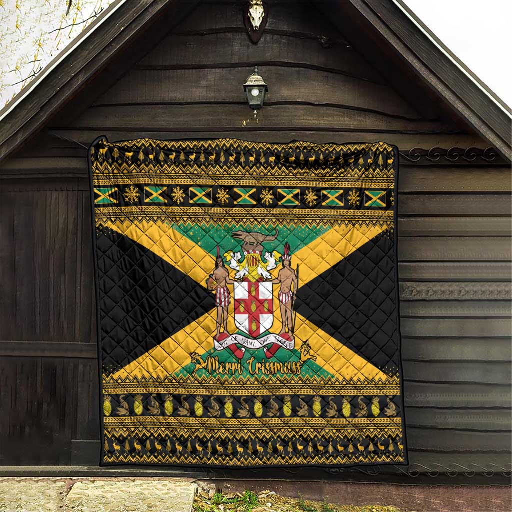 Jamaica Christmas Quilt Coat Of Arms Merri Crissmuss - Wonder Print Shop