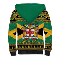 Jamaica Christmas Sherpa Hoodie Coat Of Arms Merri Crissmuss - Wonder Print Shop