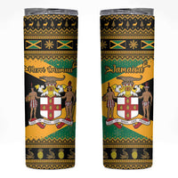 Jamaica Christmas Skinny Tumbler Coat Of Arms Merri Crissmuss - Wonder Print Shop
