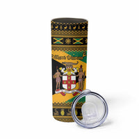 Jamaica Christmas Skinny Tumbler Coat Of Arms Merri Crissmuss - Wonder Print Shop