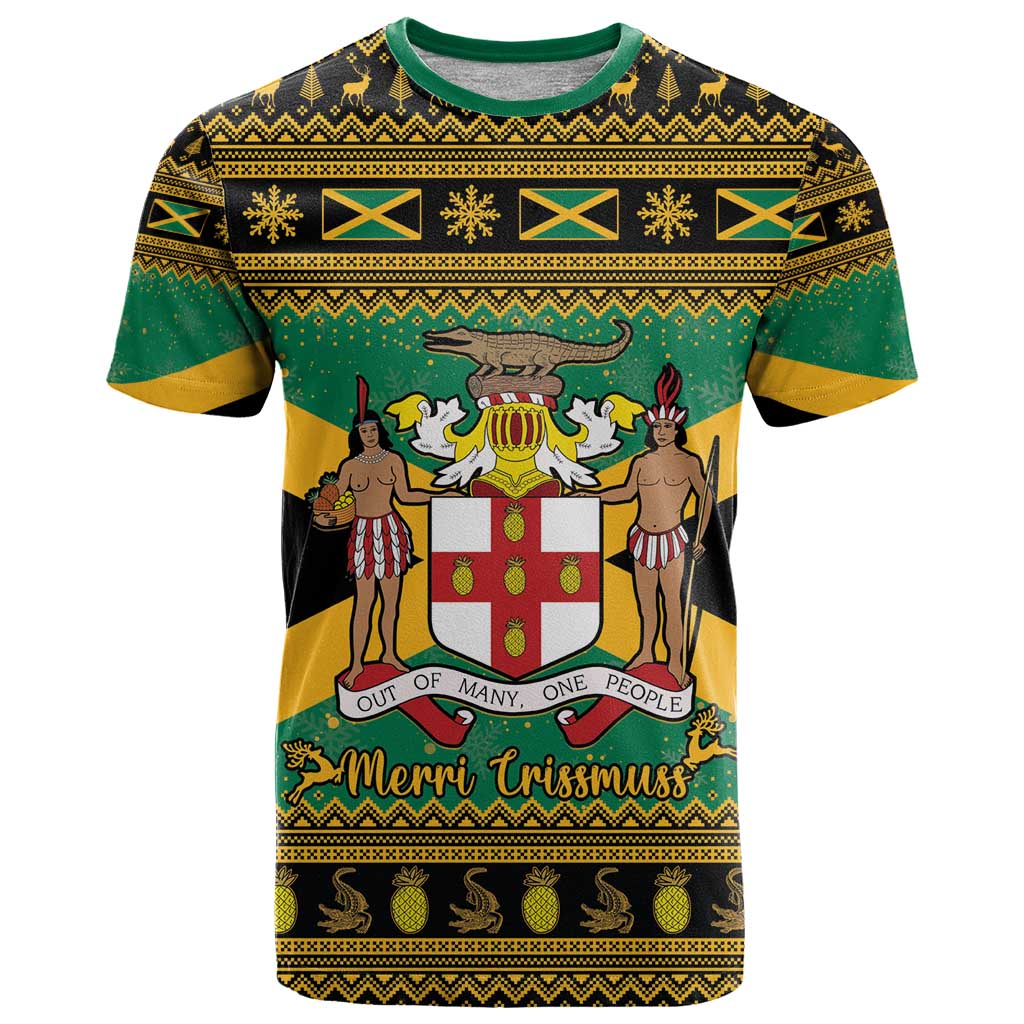 Jamaica Christmas T Shirt Coat Of Arms Merri Crissmuss - Wonder Print Shop