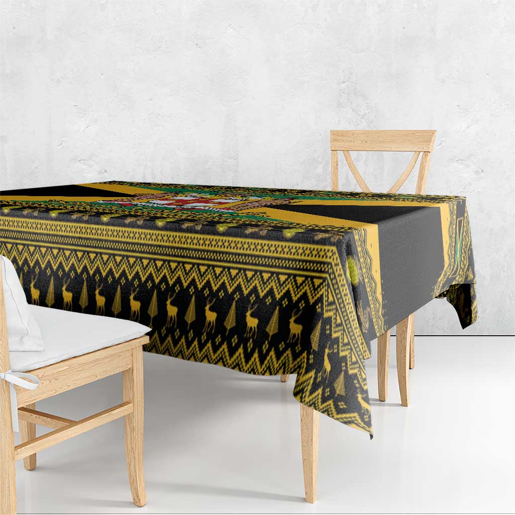 Jamaica Christmas Tablecloth Coat Of Arms Merri Crissmuss - Wonder Print Shop