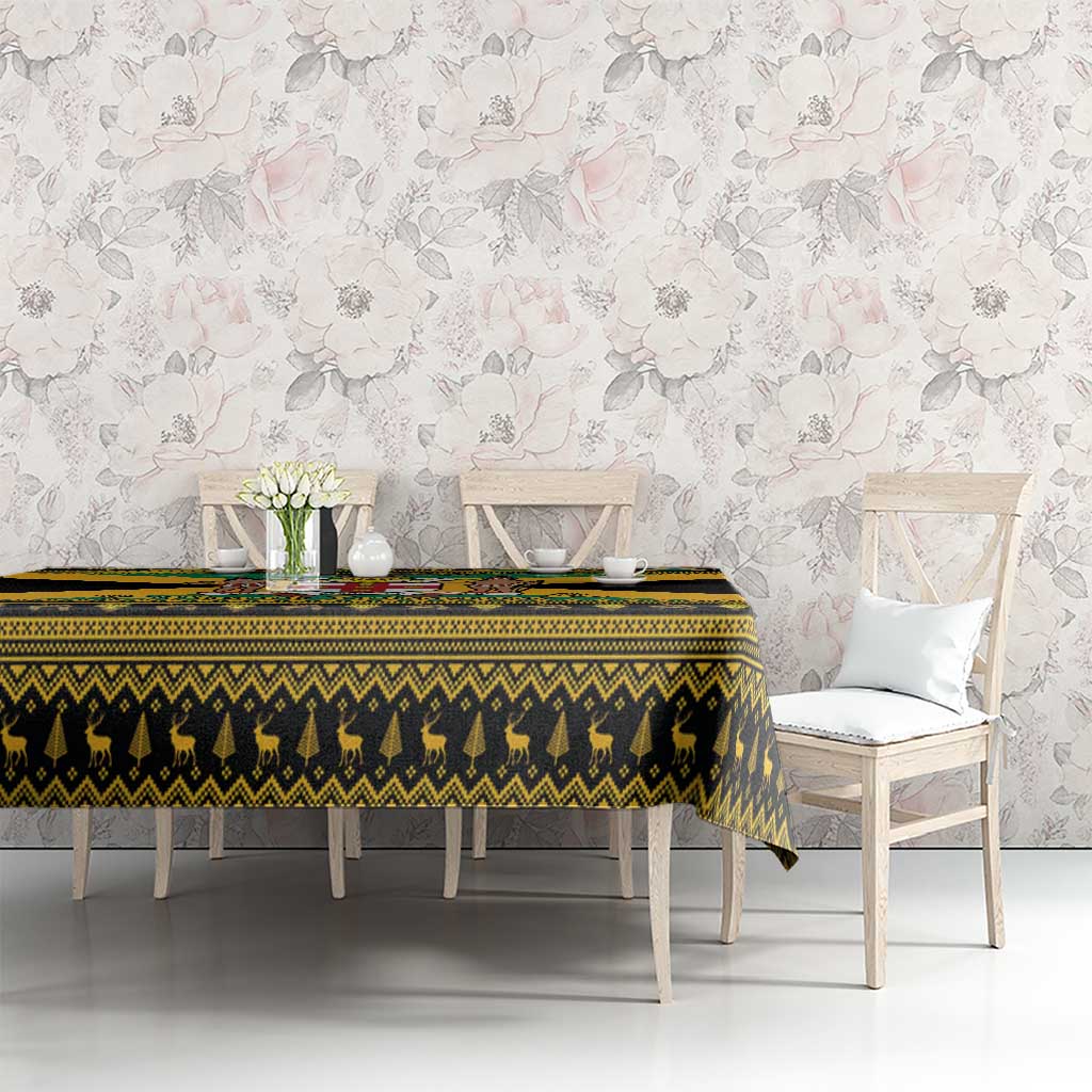 Jamaica Christmas Tablecloth Coat Of Arms Merri Crissmuss - Wonder Print Shop