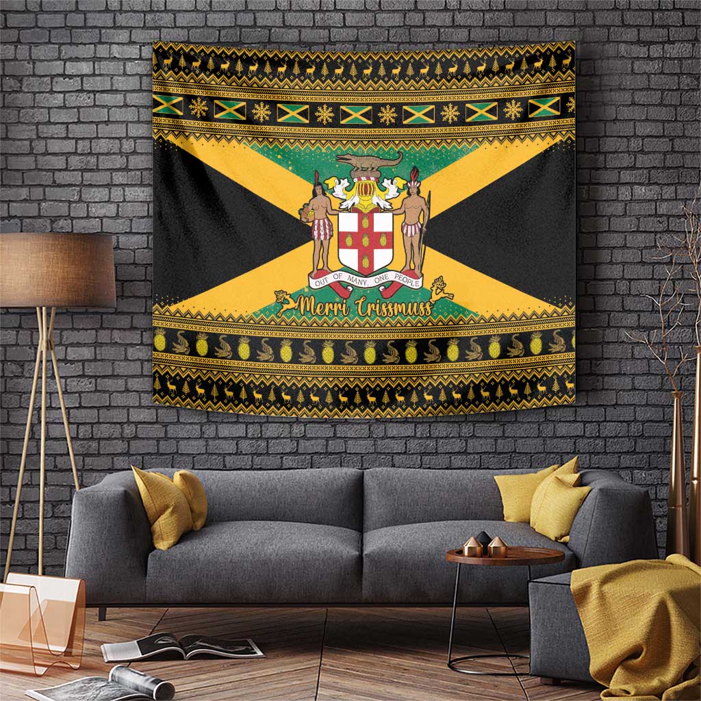 Jamaica Christmas Tapestry Coat Of Arms Merri Crissmuss - Wonder Print Shop