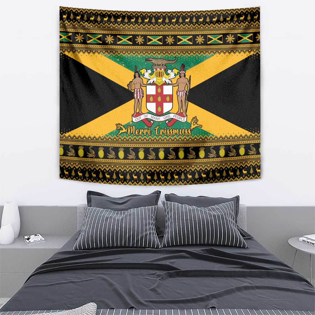 Jamaica Christmas Tapestry Coat Of Arms Merri Crissmuss - Wonder Print Shop