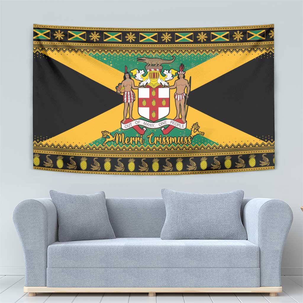 Jamaica Christmas Tapestry Coat Of Arms Merri Crissmuss - Wonder Print Shop