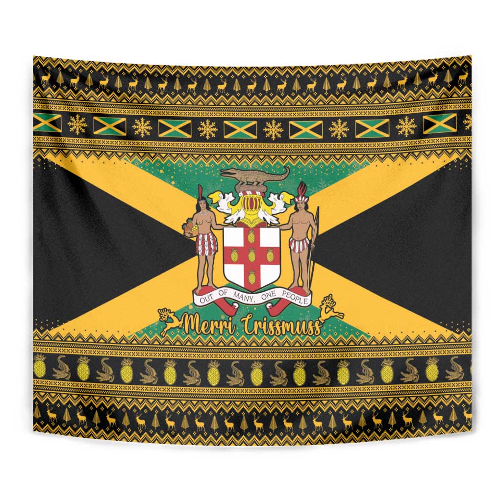 Jamaica Christmas Tapestry Coat Of Arms Merri Crissmuss - Wonder Print Shop