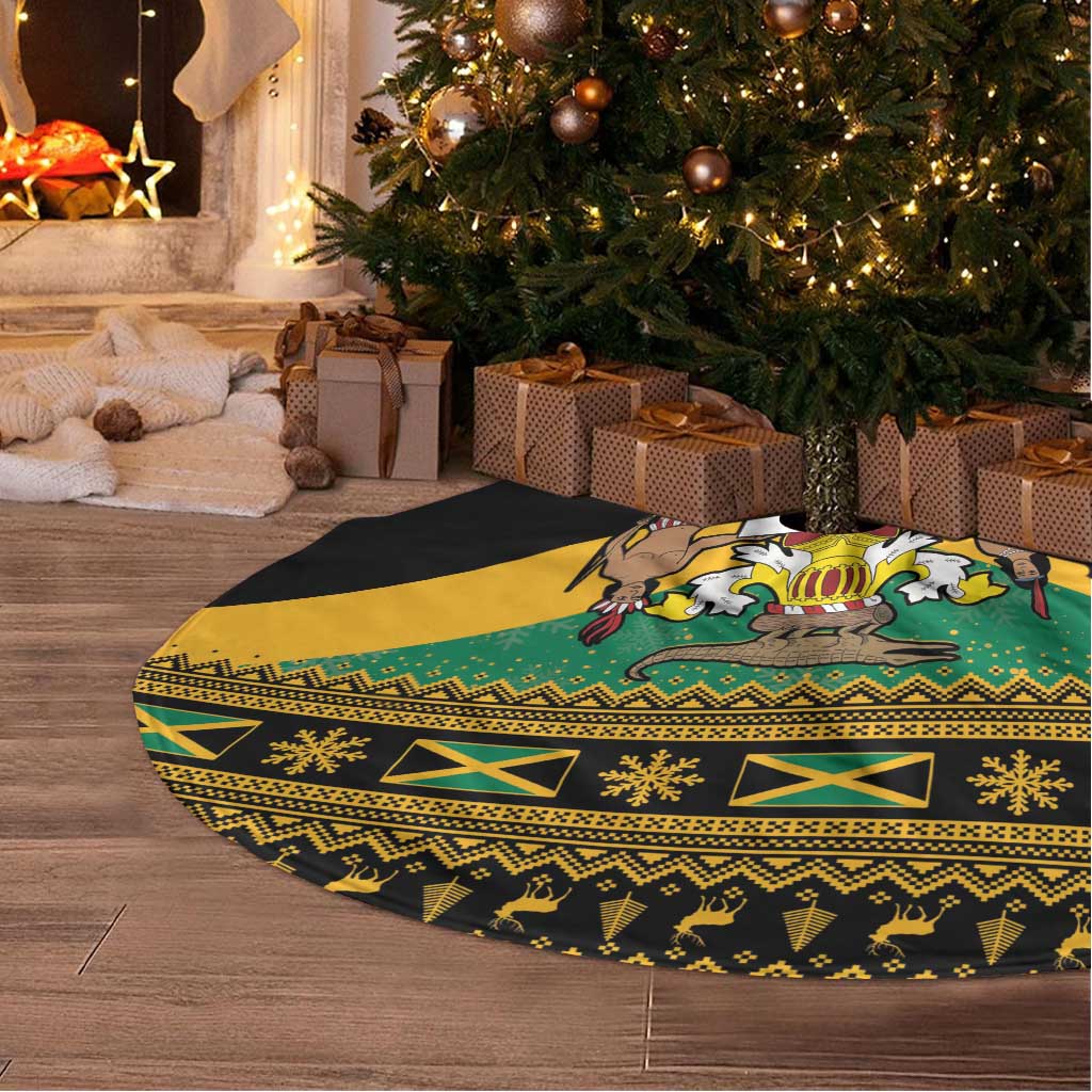 Jamaica Christmas Tree Skirt Coat Of Arms Merri Crissmuss - Wonder Print Shop
