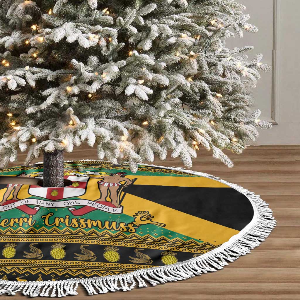 Jamaica Christmas Tree Skirt Coat Of Arms Merri Crissmuss - Wonder Print Shop