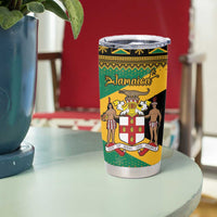 Jamaica Christmas Tumbler Cup Coat Of Arms Merri Crissmuss - Wonder Print Shop