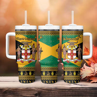 Jamaica Christmas Tumbler With Handle Coat Of Arms Merri Crissmuss - Wonder Print Shop
