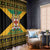 Jamaica Christmas Window Curtain Coat Of Arms Merri Crissmuss - Wonder Print Shop