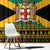 Jamaica Christmas Window Curtain Coat Of Arms Merri Crissmuss - Wonder Print Shop