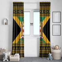 Jamaica Christmas Window Curtain Coat Of Arms Merri Crissmuss - Wonder Print Shop