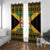 Jamaica Christmas Window Curtain Coat Of Arms Merri Crissmuss - Wonder Print Shop