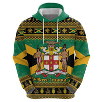 Jamaica Christmas Zip Hoodie Coat Of Arms Merri Crissmuss - Wonder Print Shop